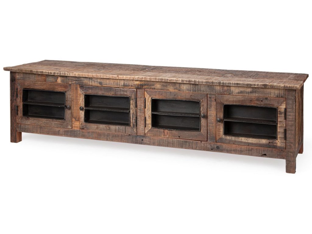II Reclaimed Wood and Metal Media Console