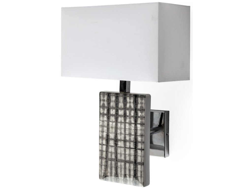 II 11X17 Silver Chrome Base White Rectangular Shade Wall Sconce