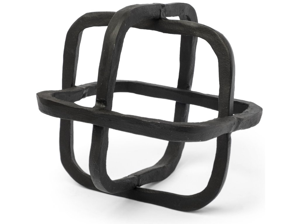 I 9L x 9W Black Metal Open Cube Decor Object
