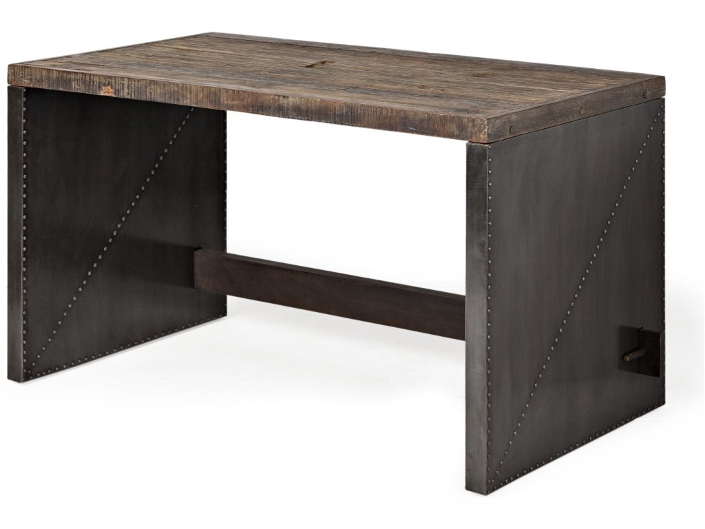 52L x 28W Brown Wood Top Metal Cladded Frame Office Desk