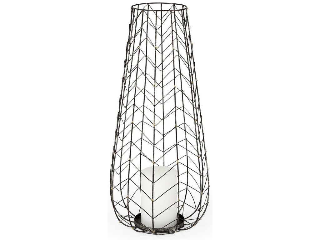 II Large Gold Toned Metal Table Candle Holder