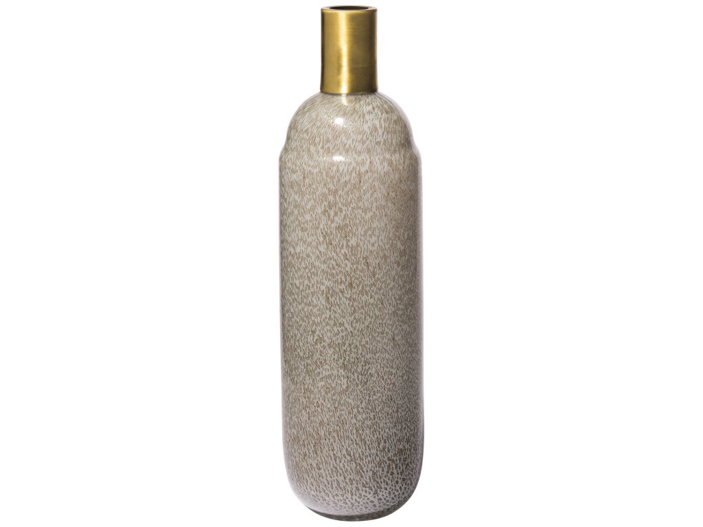 III Large Brown/Gold Spotted Gourd Style Vase