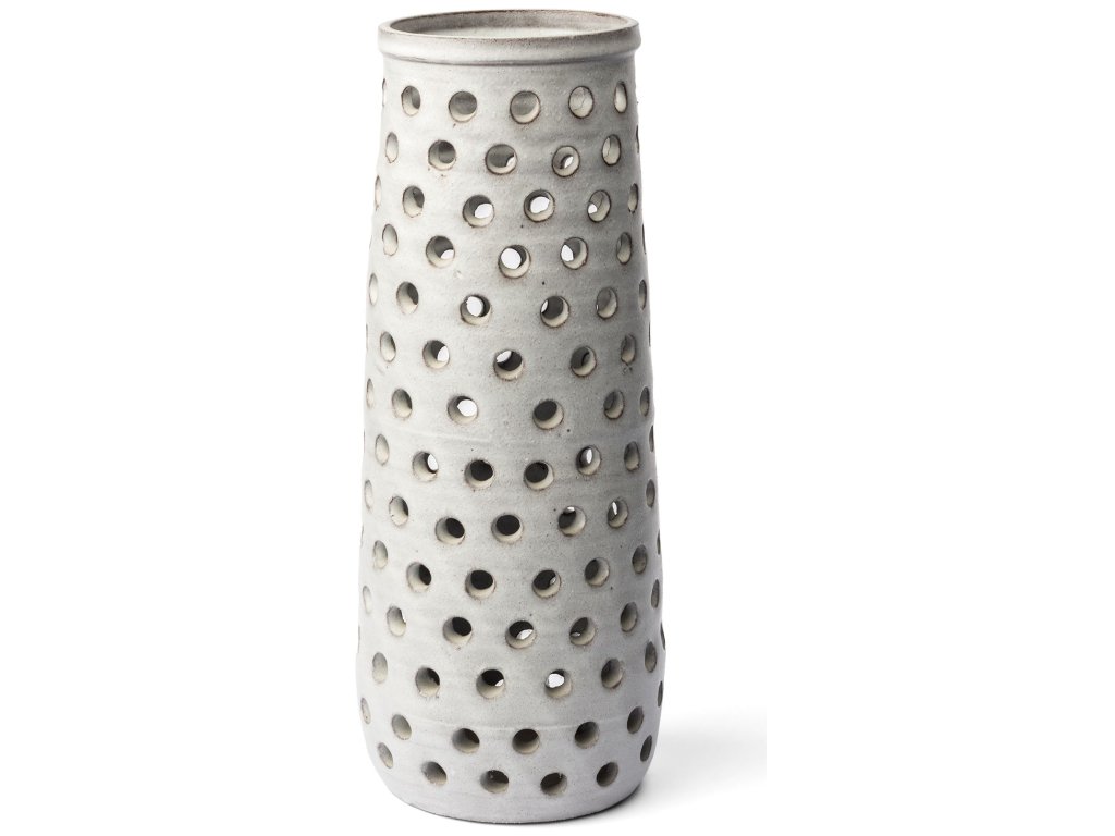 Large Rustic White Ceramic Decorative Vase