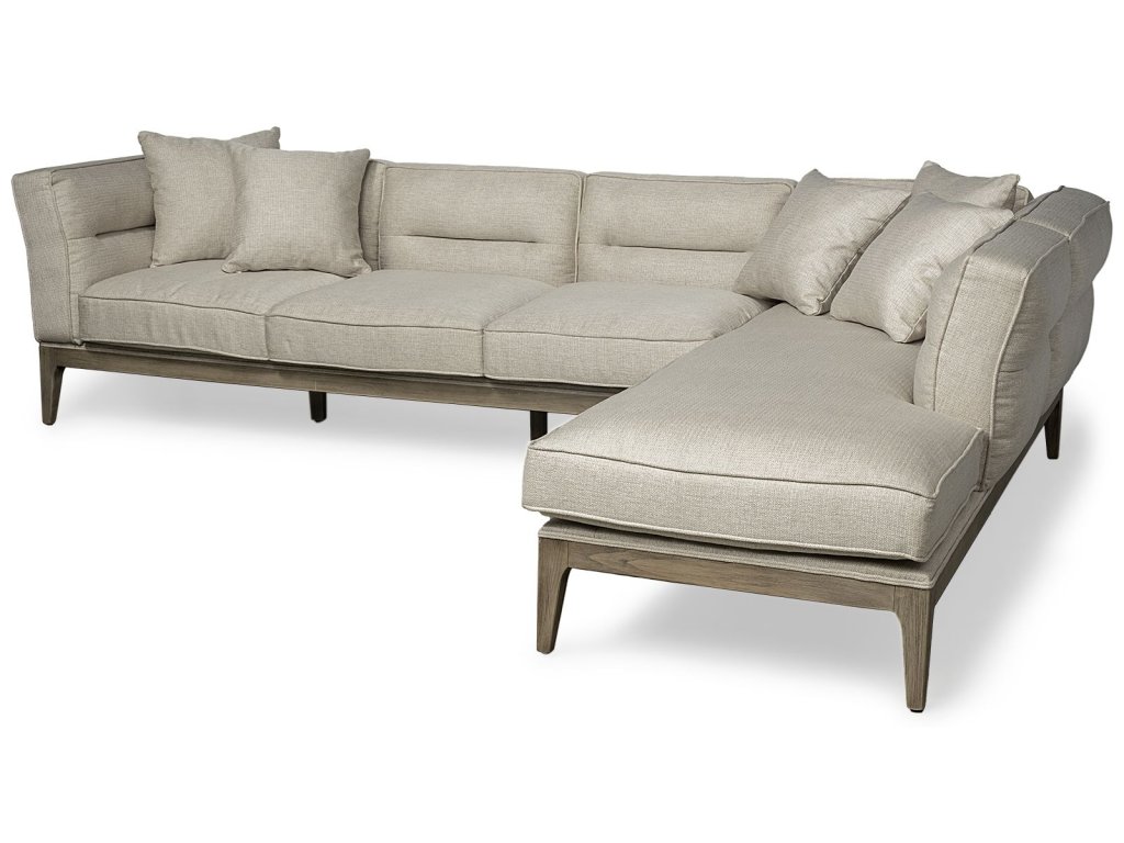 III Beige Upholstered Wooden Frame Sectional