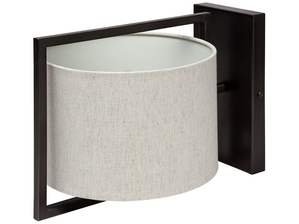 I 9X13 Black Toned Metal Cream Lampshade Wall Sconce