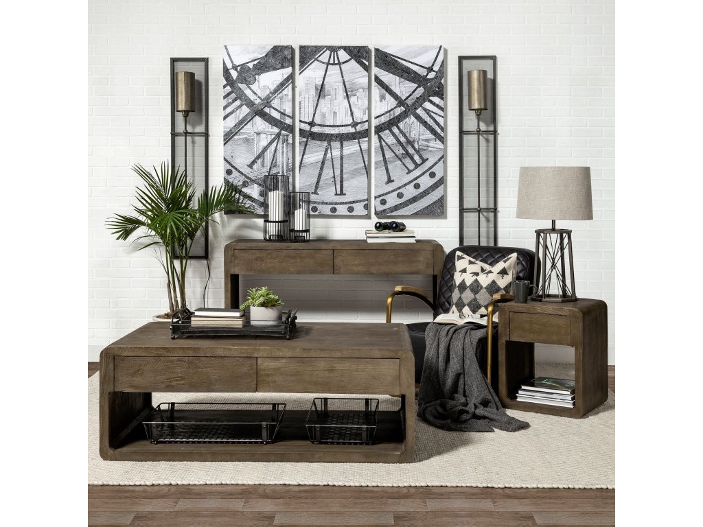 (28.5"H) Gray Metal Octagonal Base w/Beige Shade Table Lamp - Alternative View