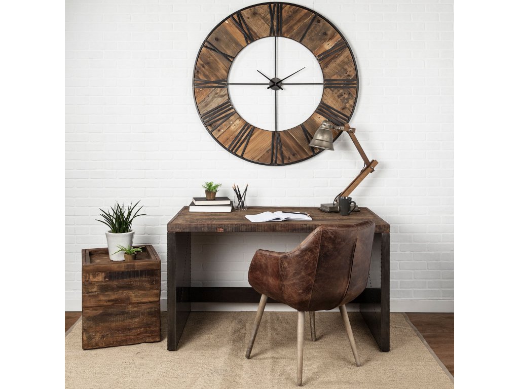 52L x 28W Brown Wood Top Metal Cladded Frame Office Desk