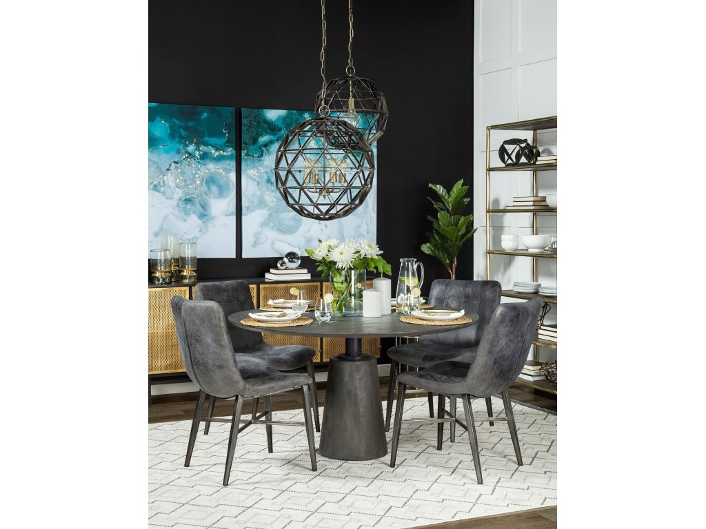 I 18X18 Black Metal Triangular Orb Pendant Light