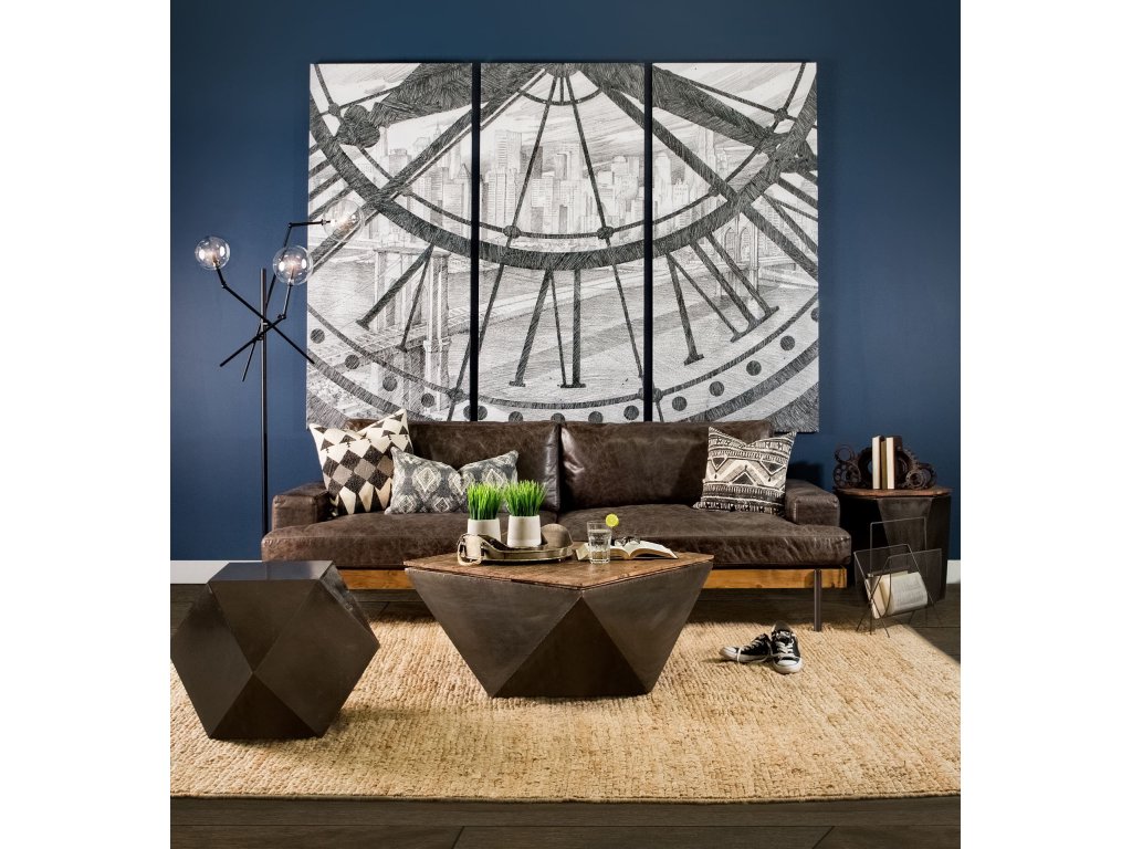 II 96" Brown Leather Three Seater Sofa