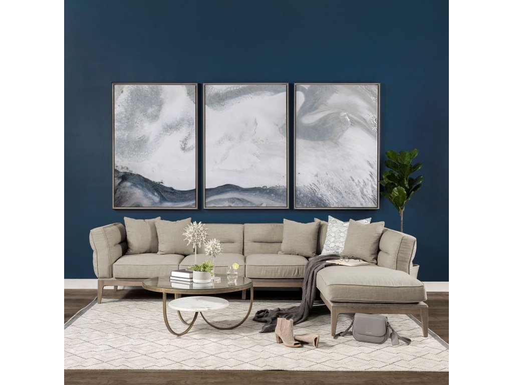 III Beige Upholstered Wooden Frame Sectional - Alternative View