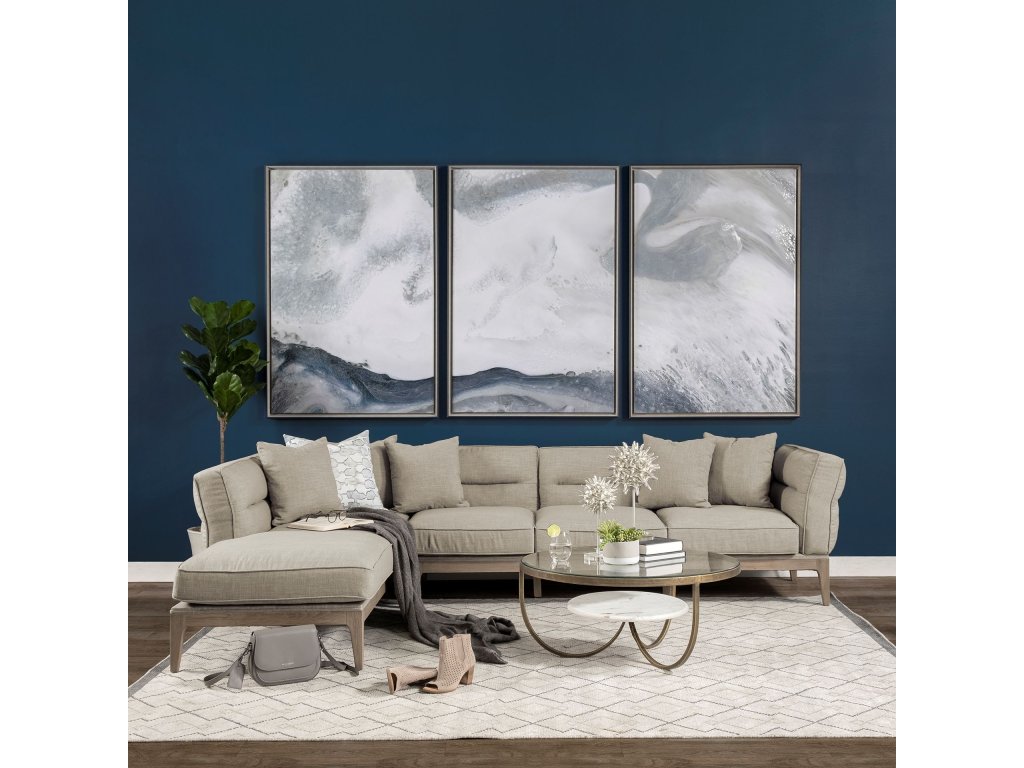 IV 121" Beige Upholstered Wooden Frame Left Four Seater Sectional - Alternative View