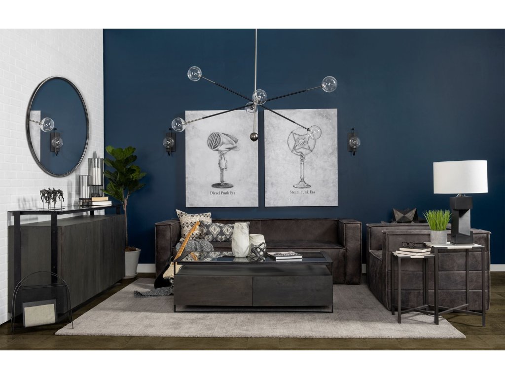 III (Set of 2) 15L x 15W; 12L x 12W White Marble w/Black Iron Frame Accent Tables