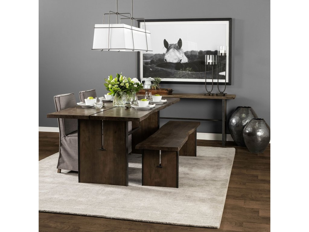 III 84X38 Brown Solid Wood Top & Base Dining Table