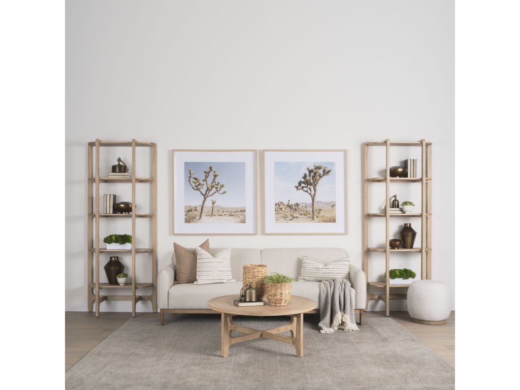 Light Brown Solid Wood Open Bookshelf