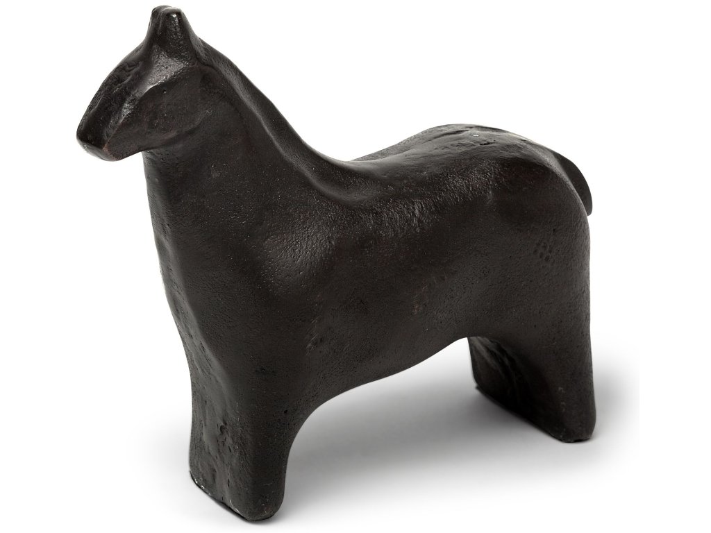 II 7L x 2W Black Cast Aluminum Horse Shaped Object