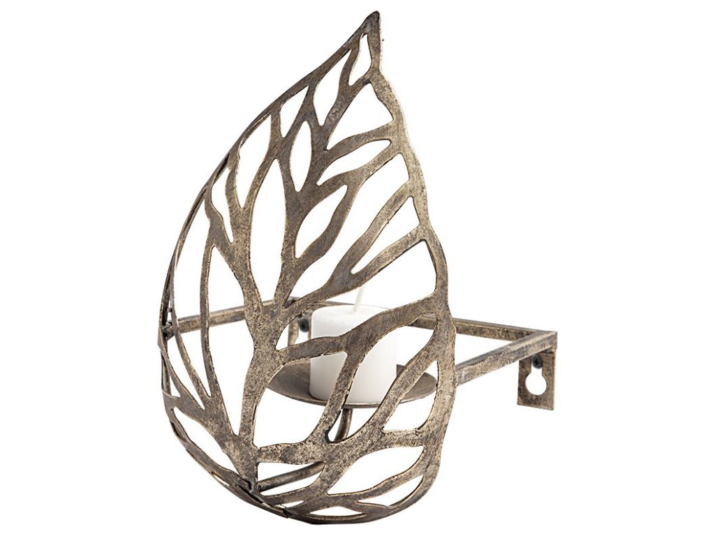 I Single Champagne Toned Wall Candle Holder