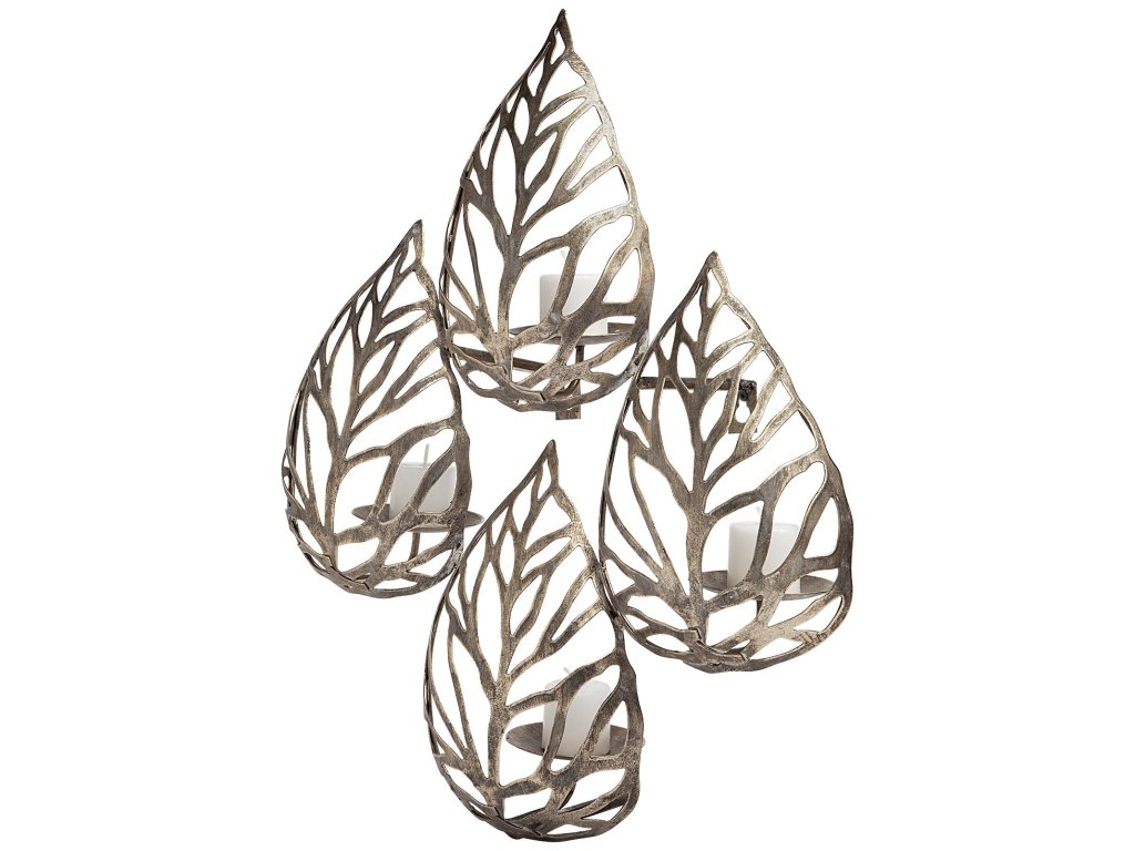 II Set of 4 Champagne Toned Wall Candle Holders