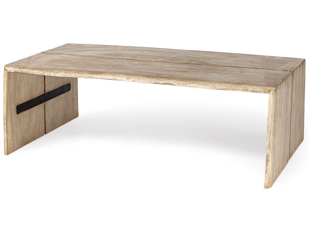 Andreas 48X30.5 Rectangular Brown Solid Wood Top and Base Coffee Table