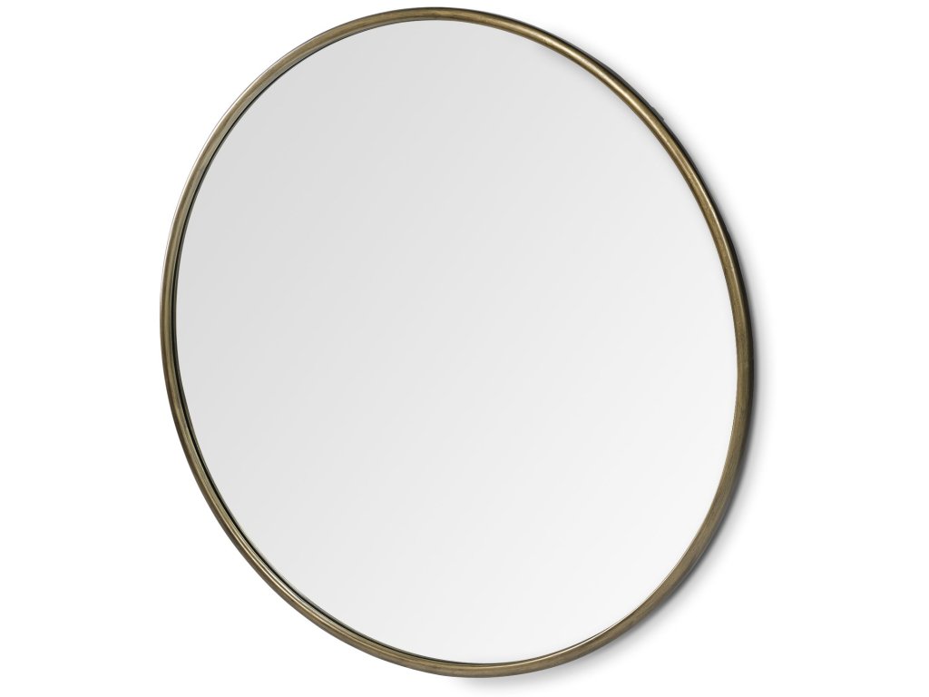 47.2L x 1.0W x 47.2H Large Gold Metal Round Wall Mirror
