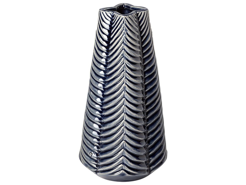 I Small Dark Navy Gloss Ceramic Vase
