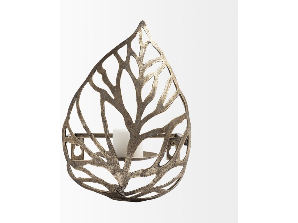 I Single Champagne Toned Wall Candle Holder