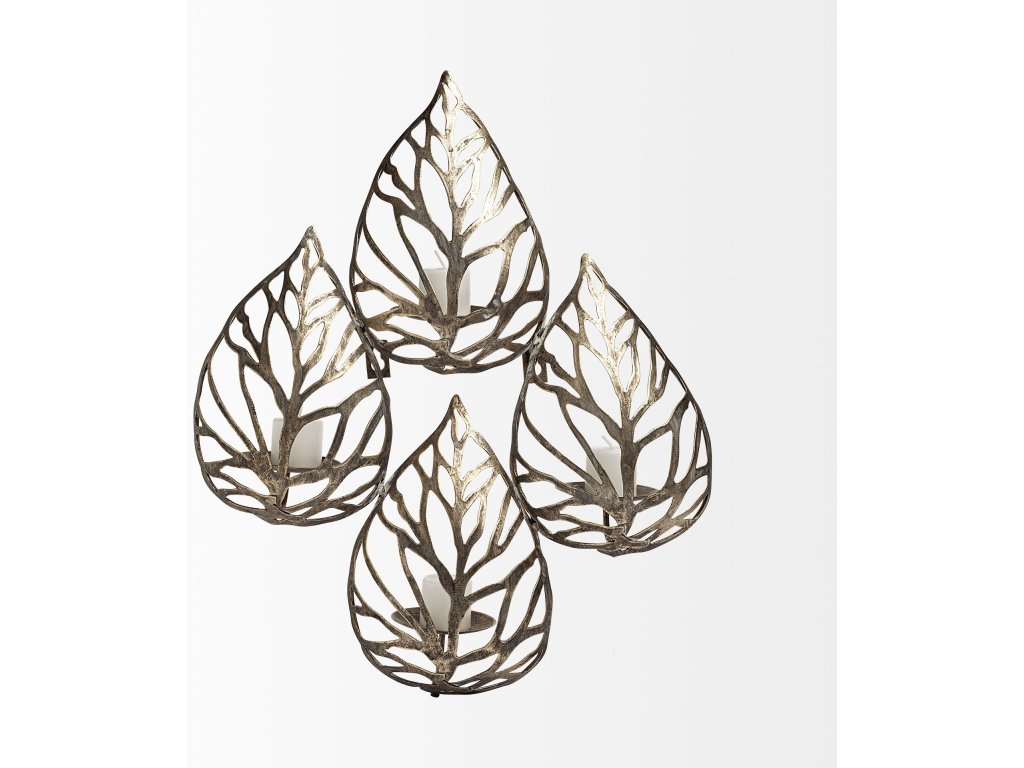 II Set of 4 Champagne Toned Wall Candle Holders