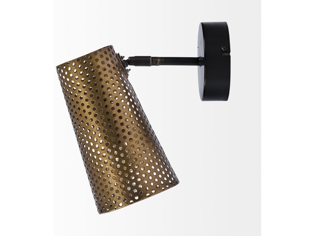 I 11X10.2 Gold Toned Perforated Metal Cone Wall Sconce - Alternative View