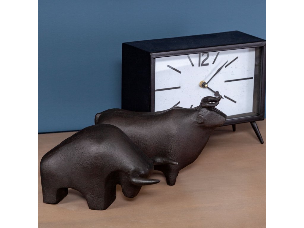 II 9L x 4W Black Cast Aluminum Bull Decorative Object - Alternative View