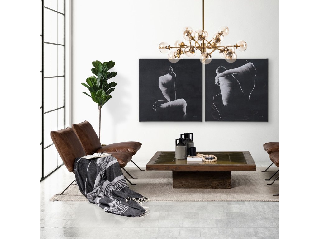 I Brown Leather Cushion Seat and Solid Iron Base Accent Chair - Alternative View