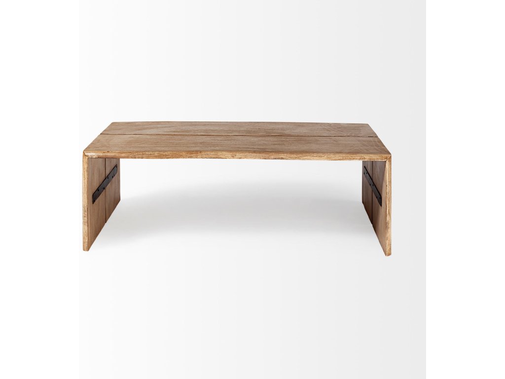 Andreas 48X30.5 Rectangular Brown Solid Wood Top and Base Coffee Table - Alternative View