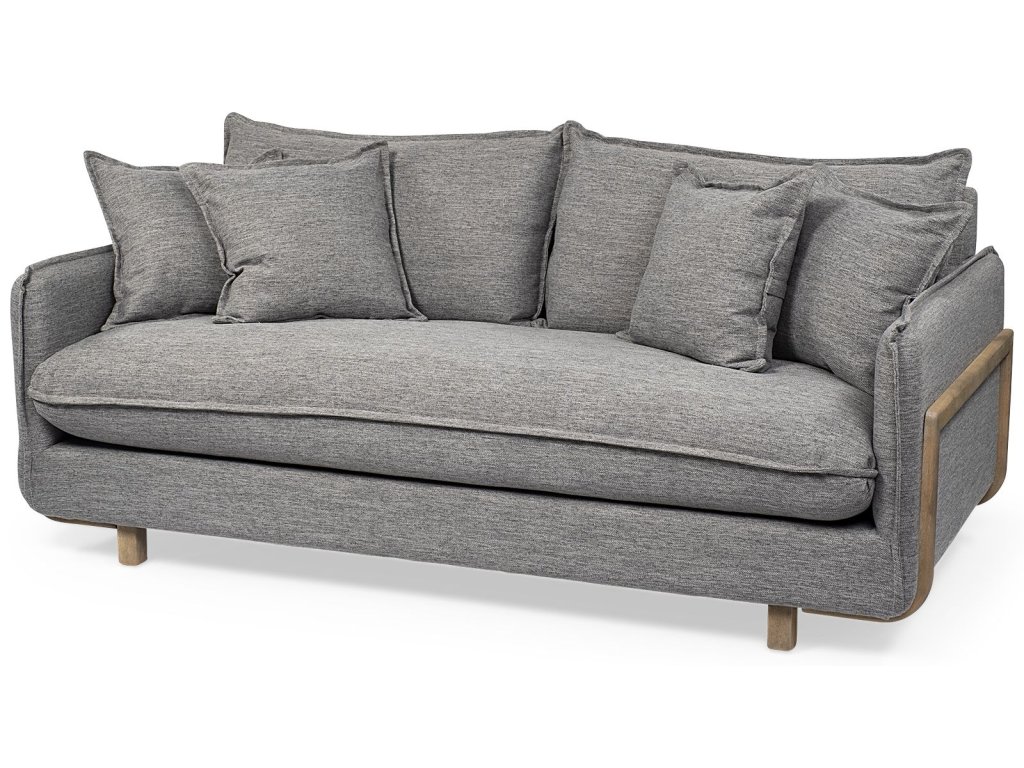 I 84" Castlerock Gray Upholstered Three Seater Sofa