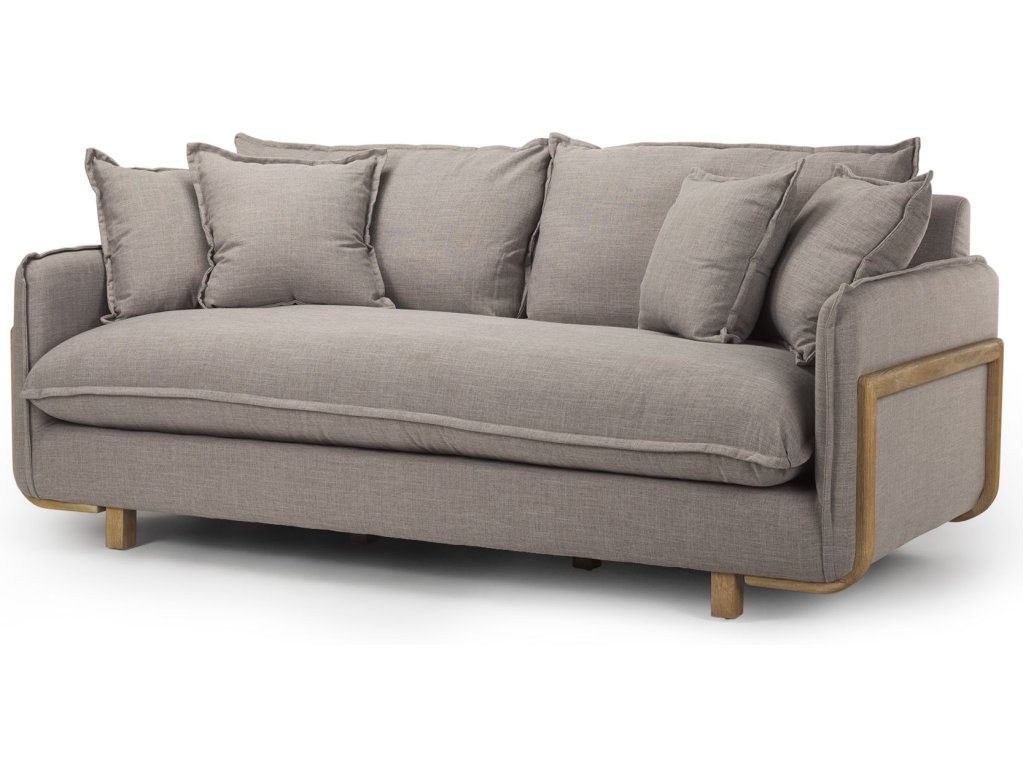 I 84" Flint Gray Upholstered Three Seater Sofa