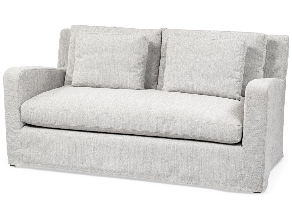I 69 x 38.25 x 34.5 Frost Gray Slipcover Two Seater Sofa
