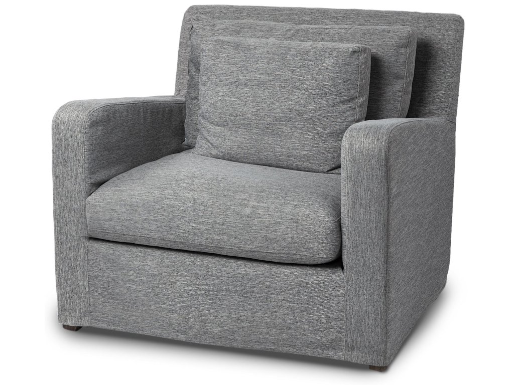 III 38 x 38.25 x 34.5 Castlerock Gray Slipcover Upholstered Arm Chair