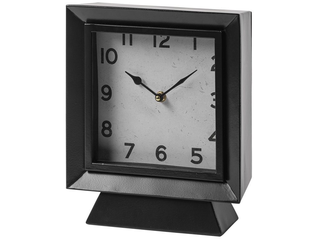 I Black Metal Square Table Clock