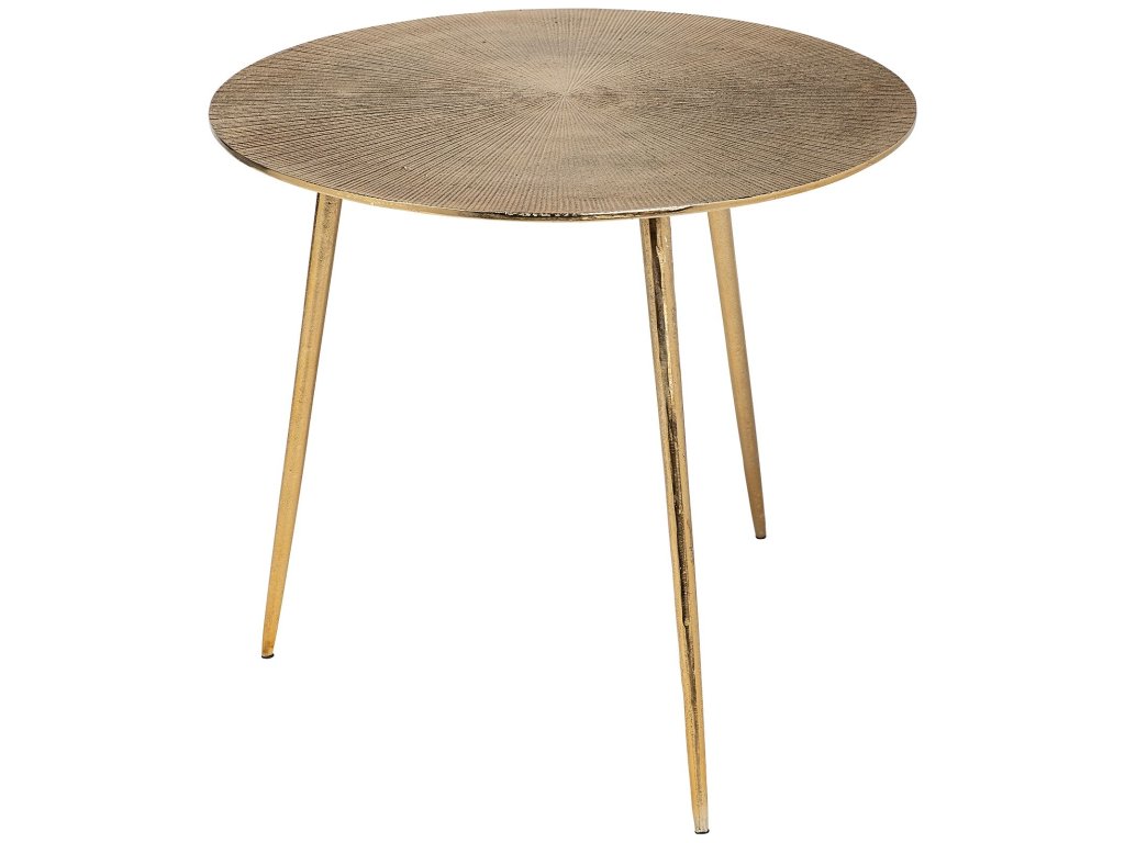 I (Large) 24L x 24W Gold Round Top Cast Aluminum Accent Table