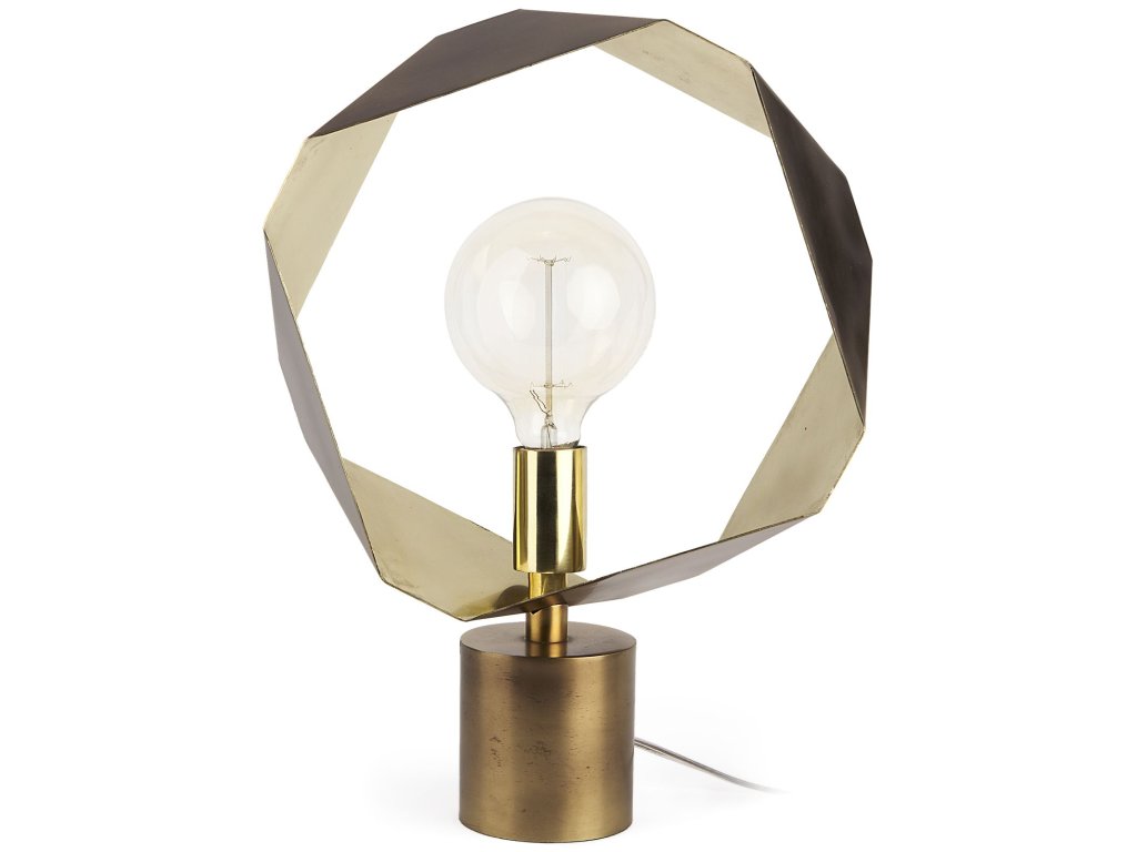 15L x 15W Gold Geometric Metal Table Lamp