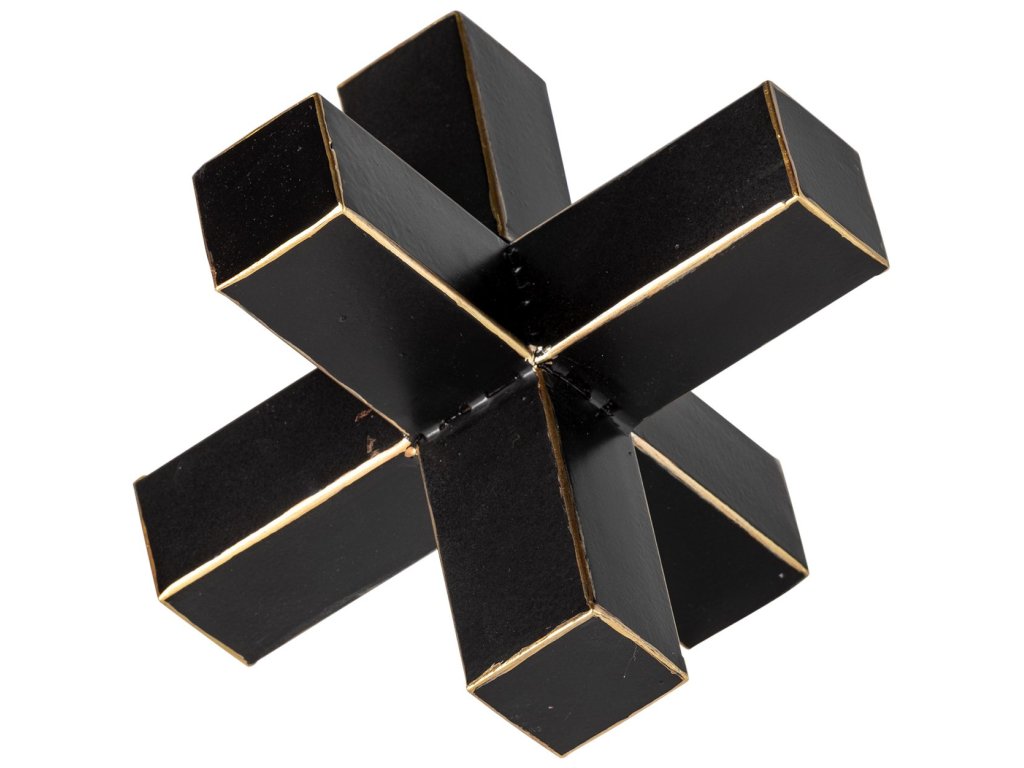 (Small) 8L x 7W Black Metal Jack w/ Gold Accents