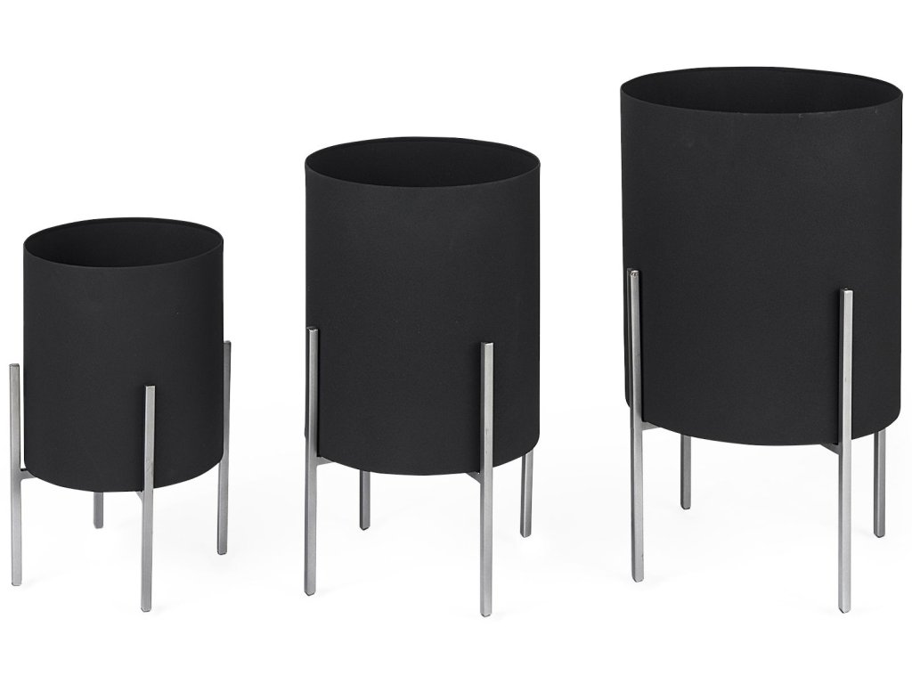 (Set of 3) Black Plant Stands