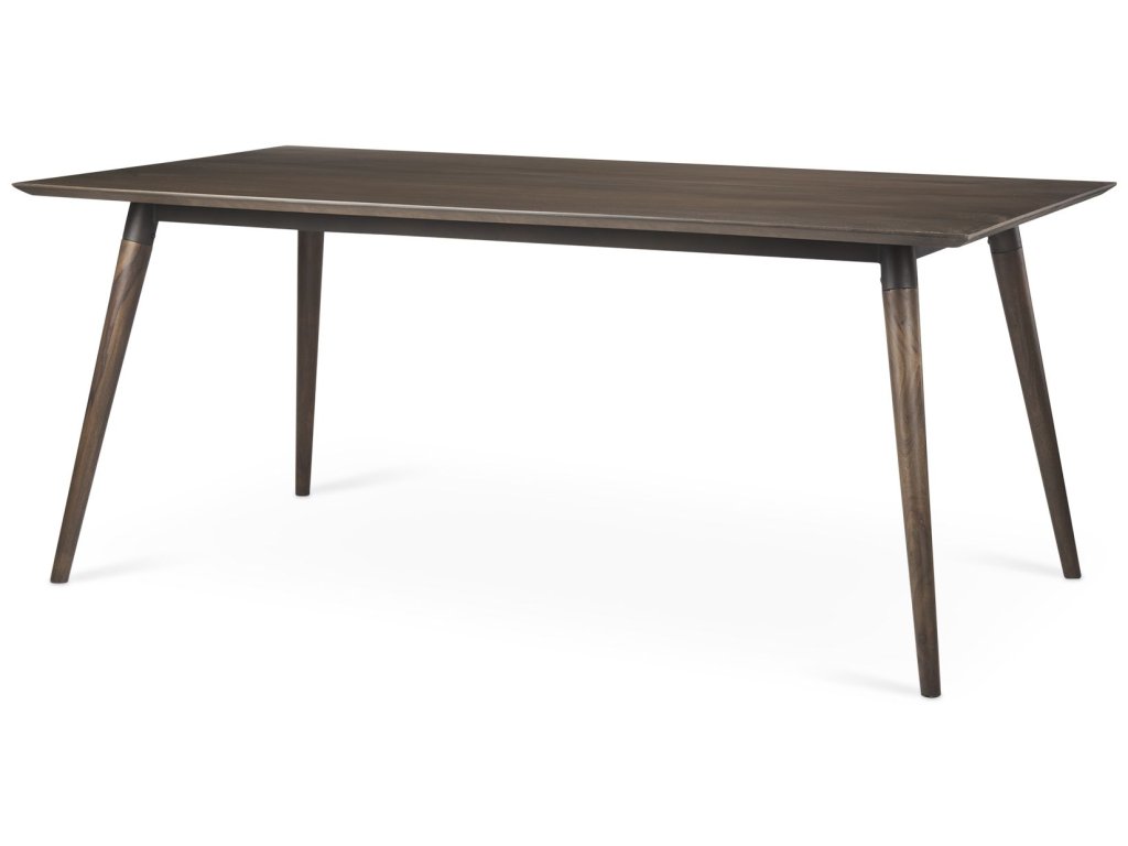 II 72X39 Brown Solid Wood Top Metal/Wood Leg Dining Table
