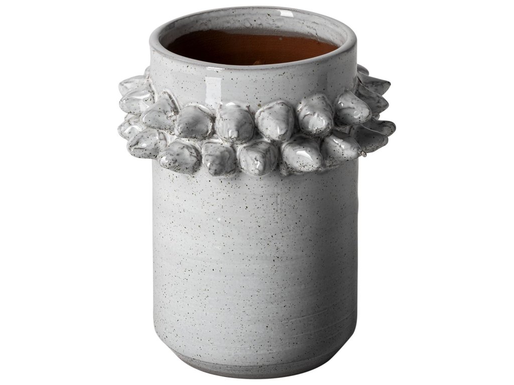 Small Gray Spoked Ceramic Vase