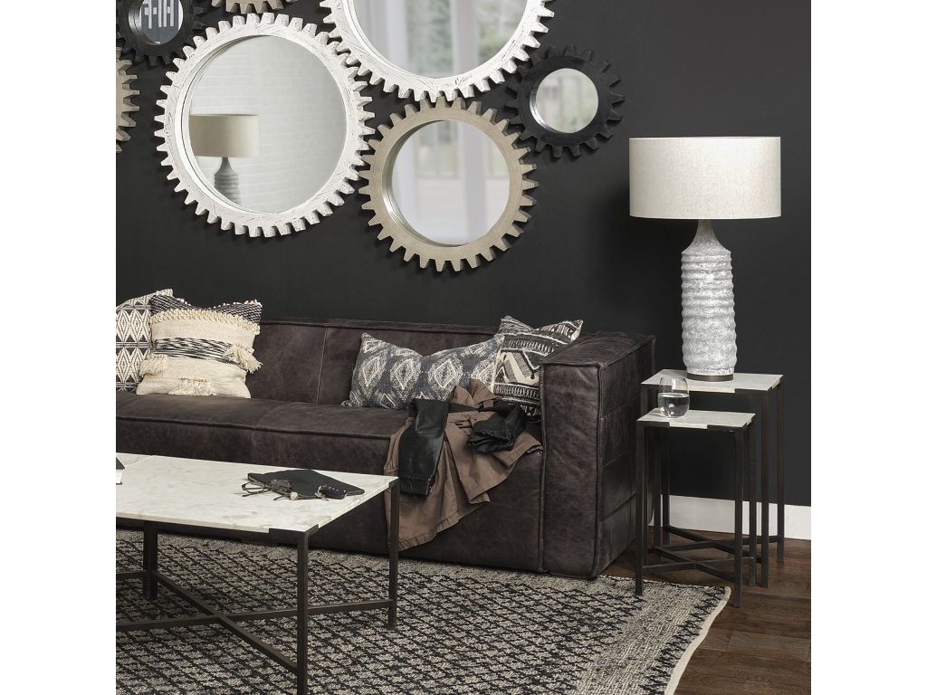 (30.5"H) Beige-Toned Fabric Shade Gray Concrete Base Table Lamp