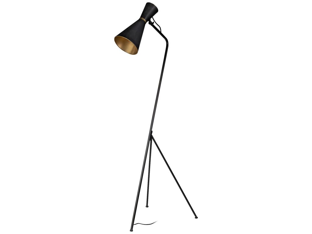 III (58.3"H) Black/Brass Metal Cone Shade Floor Lamp