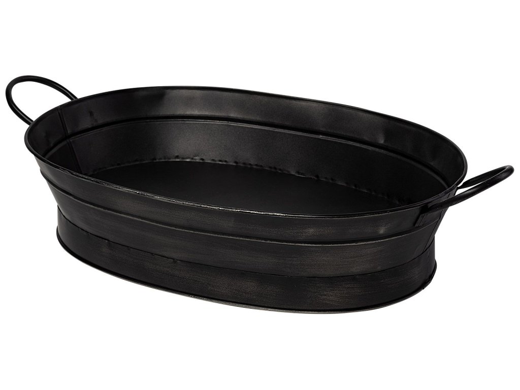 20L x 14W Black Metal Vintage Inspired Basket