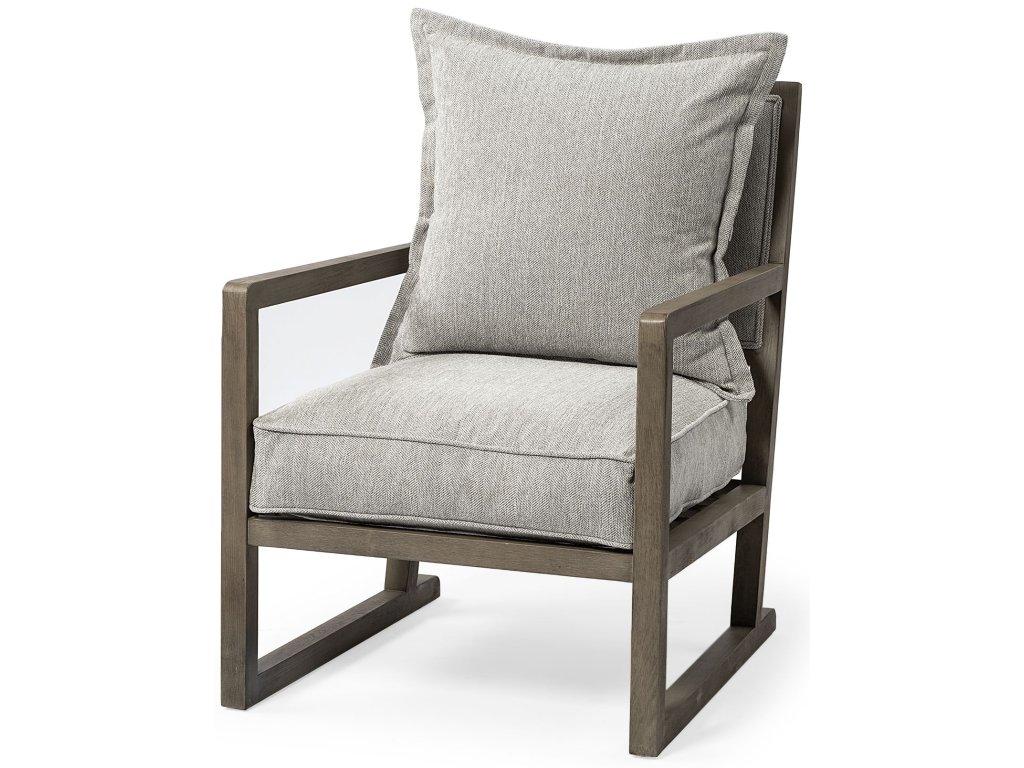 Frost Gray Wood Frame Accent Chair