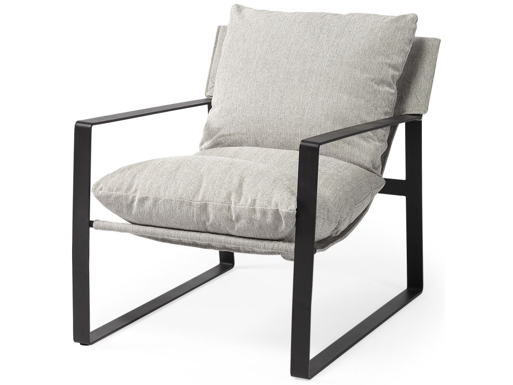 Frost Gray With Metal Frame Sling Accent Chair