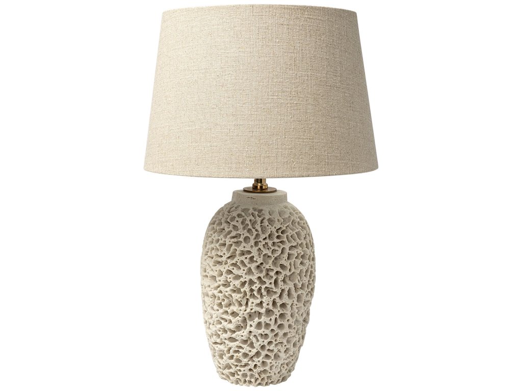 (26"H) Beige Coral-Inspired Base Table Lamp