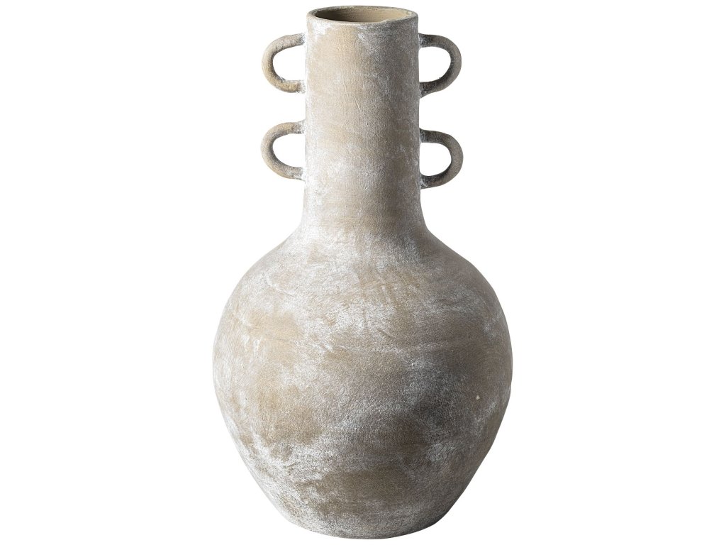 Rustic Brown Tall Neck Ceramic Vase