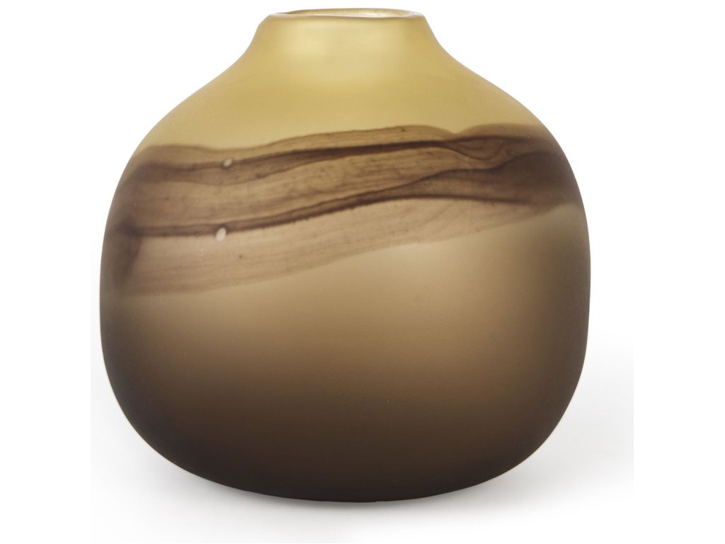 Short Yellow/Brown Glass Sand Dune Inspired Vase