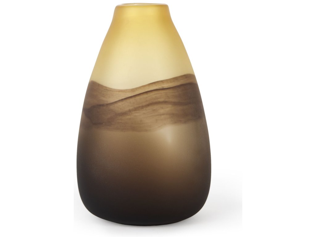 Large Yellow/Brown Glass Sand Dune Inspired Vase